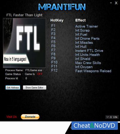 FTL: Faster Than Light  Trainer +11 v1.6.8 {MrAntiFun}