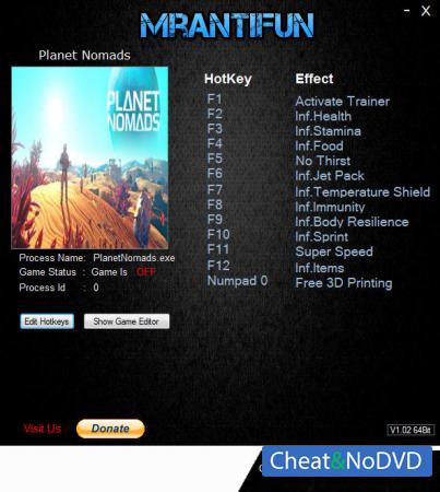 Planet Nomads  Trainer +12 v0.9.5.0 {MrAntiFun}