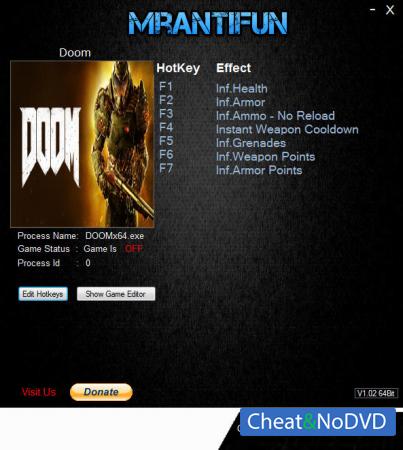 Doom 2016  Trainer +8 v21.10.2018 {MrAntiFun}