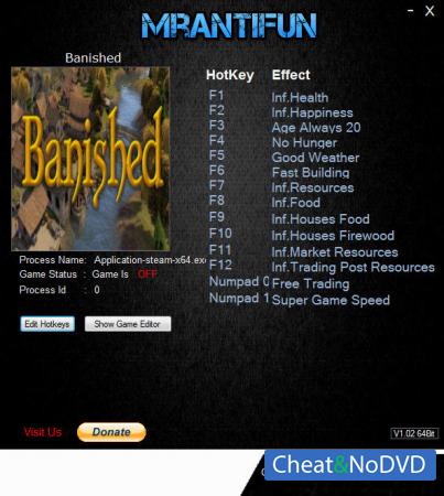 Banished  Trainer +14 v1.0.7 Build 170910 64bit {MrAntiFun}