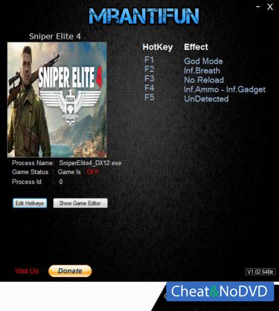 Sniper Elite 4  Trainer +6 v1.5.2 Update 17.10.2018 {MrAntiFun}