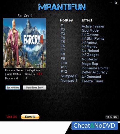 Far Cry 4  Trainer +13 v1.10 {MrAntiFun}