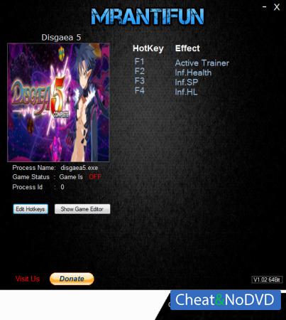 Disgaea 5  Trainer +3 v1.00 {MrAntiFun}