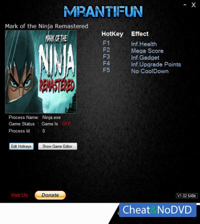 Mark of the Ninja: Remastered  Trainer +5 v27.10.2018 {MrAntiFun}