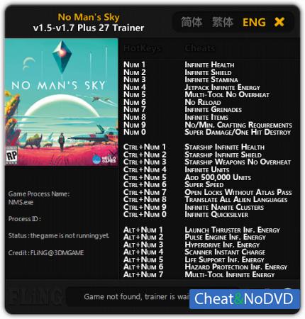 No Man's Sky  Trainer +27 v1.7 {FLiNG}