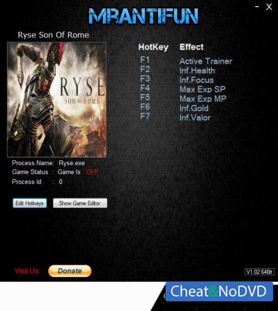 Ryse: Son Of Rome  Trainer +6 v23.10.2018 {MrAntiFun}