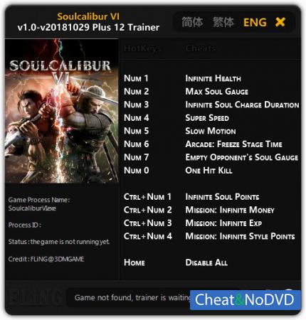 Soulcalibur VI  Trainer +12 v1.0 Update 29.10.2018 {FLiNG}