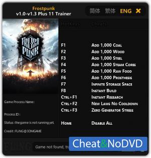 Frostpunk  Trainer +11 v1.3 {FLiNG}