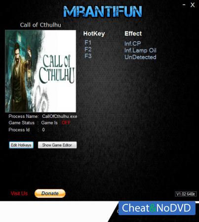 Call of Cthulhu  Trainer +3 v1.00 {MrAntiFun}