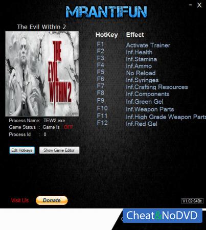 The Evil Within 2  Trainer +11 v1.02 {MrAntiFun}