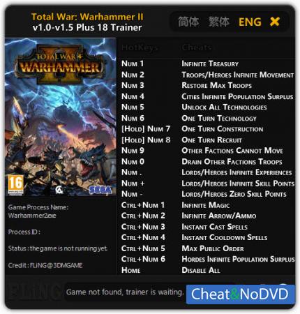 Total War: Warhammer 2  Trainer +18 v1.5 {FLiNG}