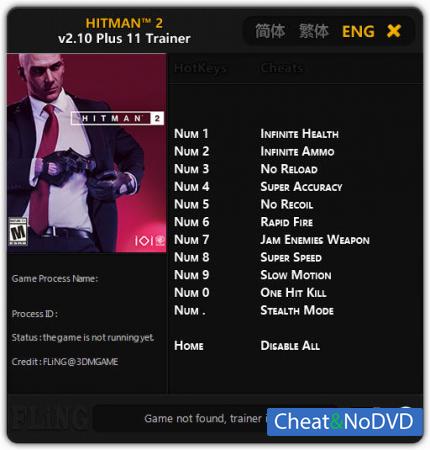 Hitman 2  Trainer +11 v2.10 {FLiNG}