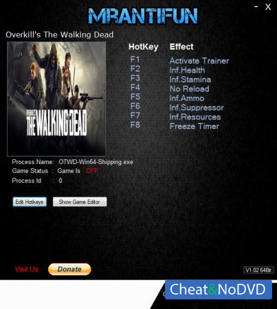 OVERKILL's The Walking Dead  Trainer +8 v1.0.4 {MrAntiFun}