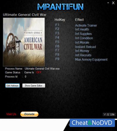 Ultimate General: Civil War  Trainer +8 v1.11 {MrAntiFun}