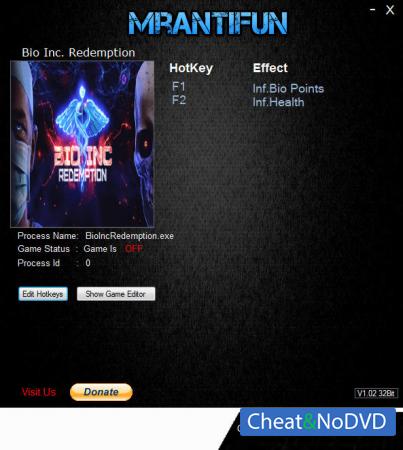 Bio Inc. Redemption  Trainer +2 v1.10 {MrAntiFun}