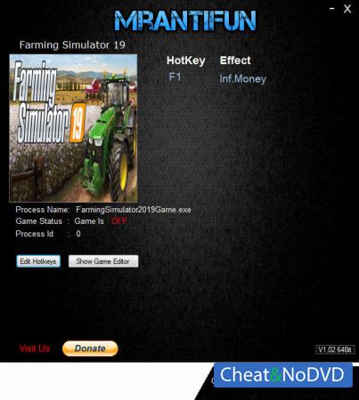 Farming Simulator 19  Trainer +1 v1.00 {MrAntiFun}