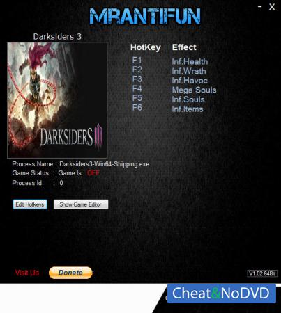 Darksiders 3  Trainer +6 v1.00 {MrAntiFun}