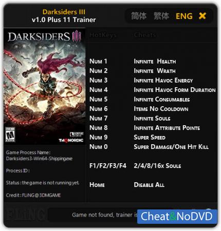 Darksiders 3  Trainer +11 v1.0 {FLiNG}