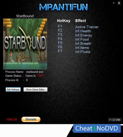 Starbound  Trainer +6 v1.3.4 64bit {MrAntiFun}