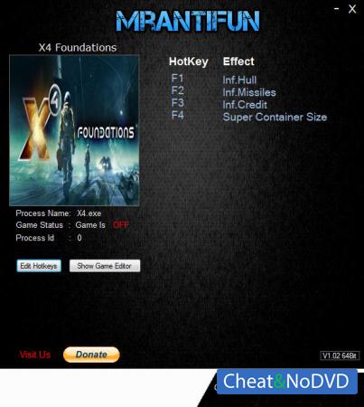 X4: Foundations  Trainer +4 v1.2 {MrAntiFun}