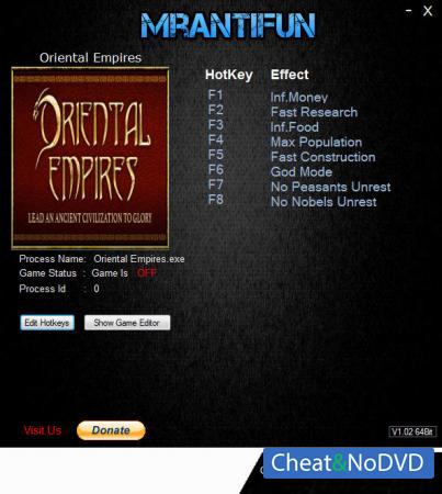 Oriental Empires  Trainer +8 v23.11.2018 {MrAntiFun}