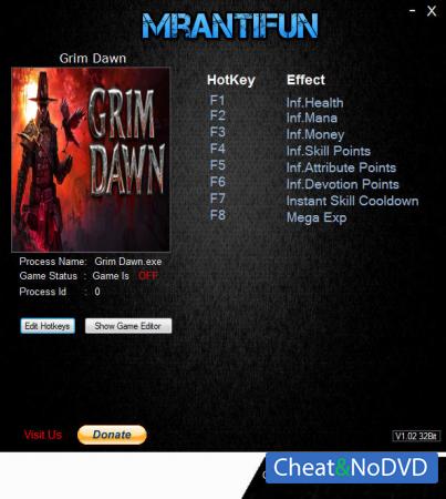 Grim Dawn  Trainer +8 v1.0.7.0 {MrAntiFun}