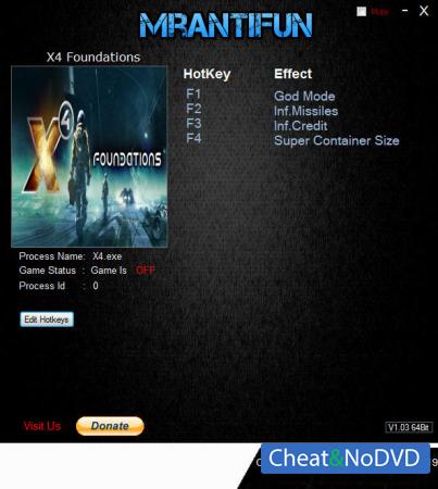 X4: Foundations  Trainer +4 v1.50 {MrAntiFun}