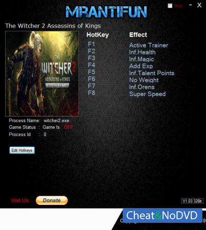 The Witcher 2: Assassins of Kings  Trainer +8 v29.12.2018 {MrAntiFun}