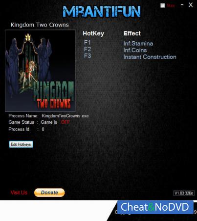 Kingdom Two Crowns  Trainer +3 v1.01 {MrAntiFun}