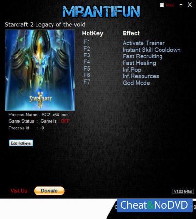 StarCraft 2: Legacy of the Void  Trainer +6 v4.8.1.71523 64Bit {MrAntiFun}