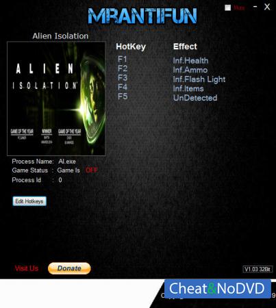 Alien: Isolation  Trainer +5 v13.01.2019 {MrAntiFun}