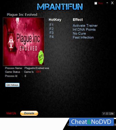 Plague Inc. Evolved  Trainer +3 v1.16.6 {MrAntiFun}