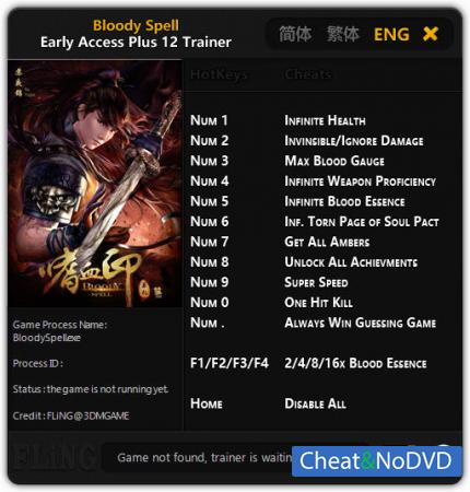 Bloody Spell  Trainer +12 Early Access {FLiNG}