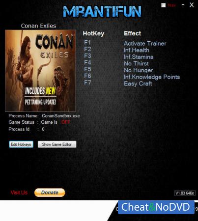 Conan Exiles  Trainer +15 v15.01.2019 {MrAntiFun}