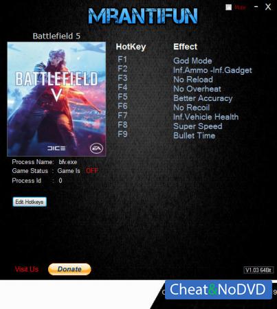 Battlefield 5  Trainer +10 v23624 {MrAntiFun}