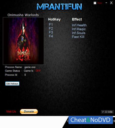 Onimusha: Warlords  Trainer +4 v20.01.2019 {MrAntiFun}