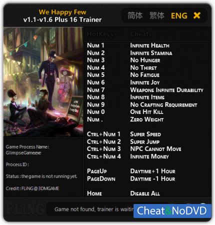 We Happy Few  Trainer +16 v1.6 {FLiNG}