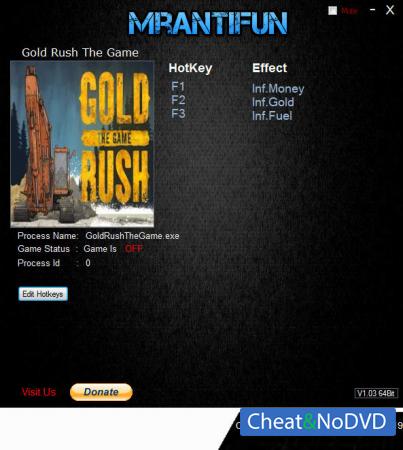 Gold Rush: The Game  Trainer +3 v1.5.2.11492 {MrAntiFun}