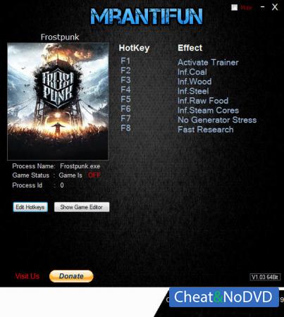 Frostpunk  Trainer +12 v1.3.3 {MrAntiFun}