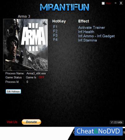 Arma 3  Trainer +3 v1.88 {MrAntiFun}