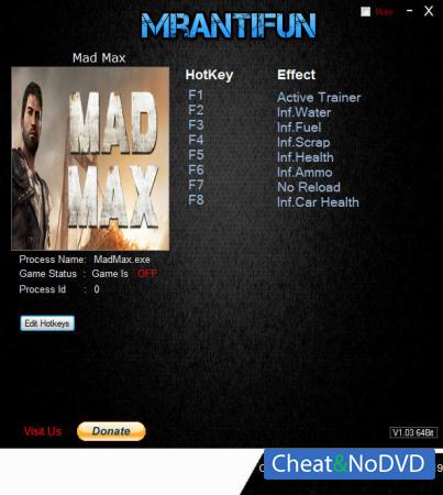 Mad Max  Trainer +7 v1.0.3.1 {MrAntiFun}