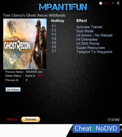 Tom Clancys Ghost Recon Wildlands  Trainer +7 v3552261 {MrAntiFun}