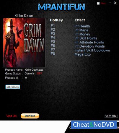 Grim Dawn  Trainer +8 v1.1.0.1 {MrAntiFun}