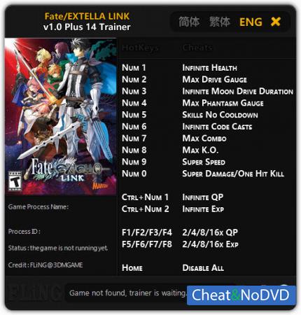 Fate/Extella Link  Trainer +14 v1.0 {FLiNG} 