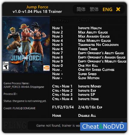 Jump Force  Trainer +18 v1.04 {FLiNG}