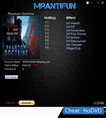 Phantom Doctrine  Trainer +8 v1.1 {MrAntiFun}