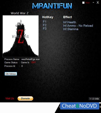 World War Z  Trainer +4 v1.0 {MrAntiFun}