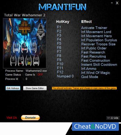 Total War: Warhammer 2  Trainer +16 v1.6.0 Build 10563 {MrAntiFun}