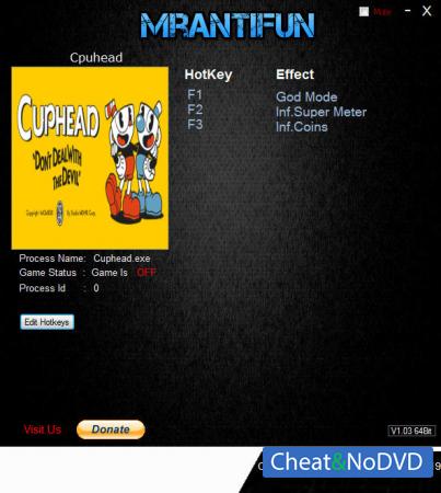 Cuphead  Trainer +3 v20.04.2019 {MrAntiFun}