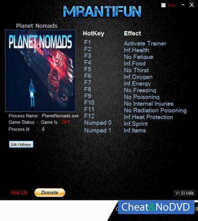 Planet Nomads  Trainer +12 v0.9.8.4 {MrAntiFun}